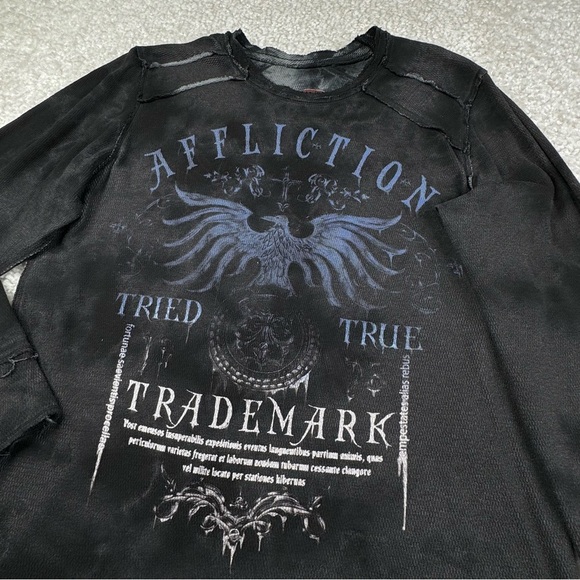 AFFLICTION Men's Long Sleeve Reversible Thermal Shirt AC GRAVEL CHIEF. XXL - Picture 13 of 15